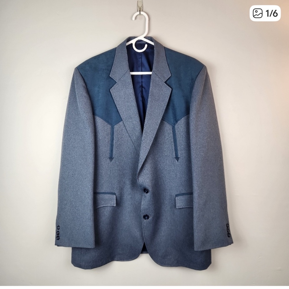 Circle S Dallas Vintage Blue Men's Western Yoke Sport Coat
